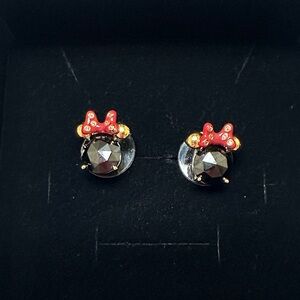 Kate Spade Disney Black and Gold Earrings with Minnie Mouse